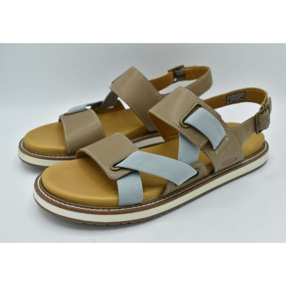Keen Tan and Light Blue Strappy Sandals